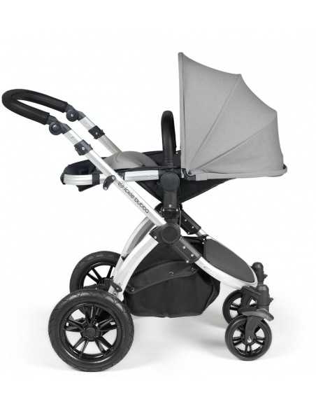 Ickle Bubba Stomp Luxe Silver Frame 2in1 Travel System-Pearl Grey/Black Handle Ickle Bubba