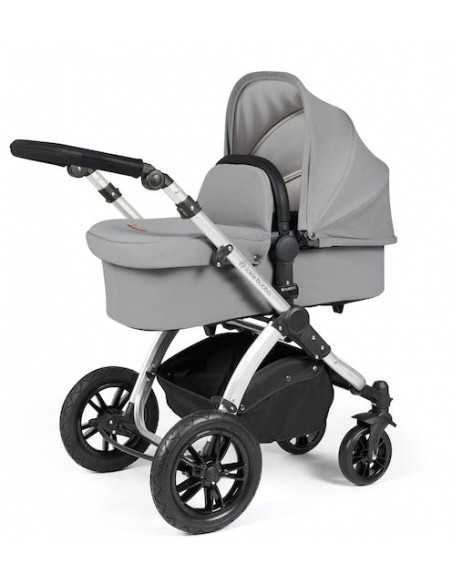 Ickle Bubba Stomp Luxe Silver Frame 2in1 Travel System-Pearl Grey/Black Handle Ickle Bubba