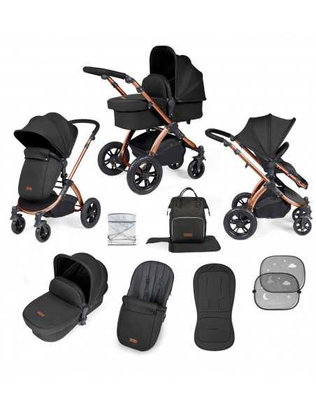 Ickle Bubba Stomp Luxe Bronze Frame 2in1 Travel System-Midnight/Black Handle Ickle Bubba