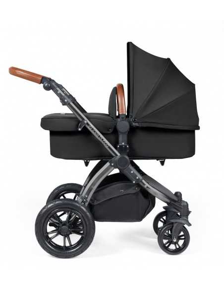 Ickle Bubba Stomp Luxe Black Frame 2in1 Travel System-Midnight/Tan Handle Ickle Bubba