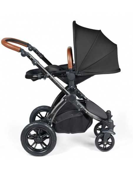 Ickle Bubba Stomp Luxe Black Frame 2in1 Travel System-Midnight/Tan Handle Ickle Bubba