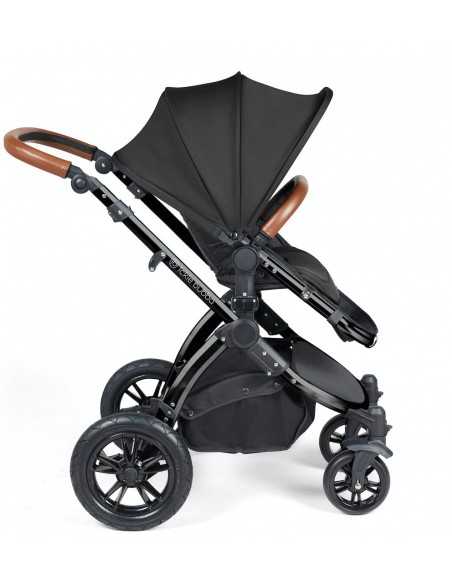 Ickle Bubba Stomp Luxe Black Frame 2in1 Travel System-Midnight/Tan Handle Ickle Bubba