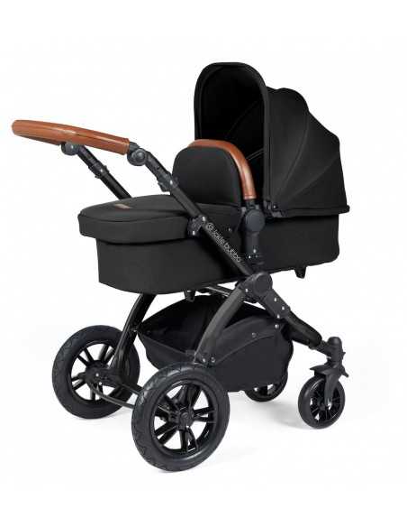 Ickle Bubba Stomp Luxe Black Frame 2in1 Travel System-Midnight/Tan Handle Ickle Bubba