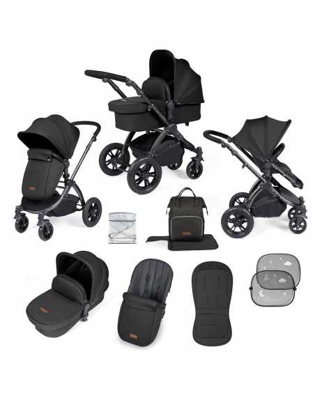 Ickle Bubba Stomp Luxe Black Frame 2in1 Travel System-Midnight/Black Handle Ickle Bubba