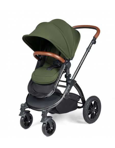 Ickle Bubba Stomp Luxe Black Frame 2in1 Travel System-Woodland/Tan Handle Ickle Bubba