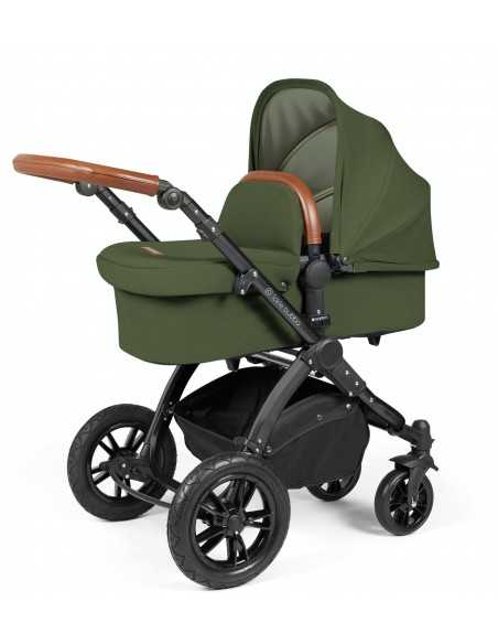 Ickle Bubba Stomp Luxe Black Frame 2in1 Travel System-Woodland/Tan Handle Ickle Bubba