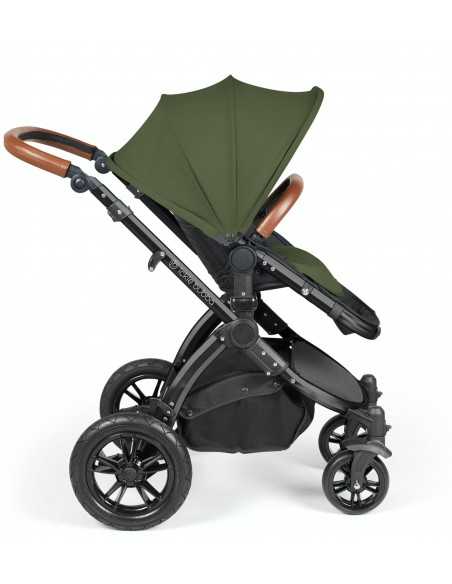 Ickle Bubba Stomp Luxe Black Frame 2in1 Travel System-Woodland/Tan Handle Ickle Bubba