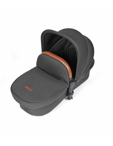 Ickle Bubba Stomp Luxe Black Frame 2in1 Travel System-Charcoal Grey/Tan Handle Ickle Bubba