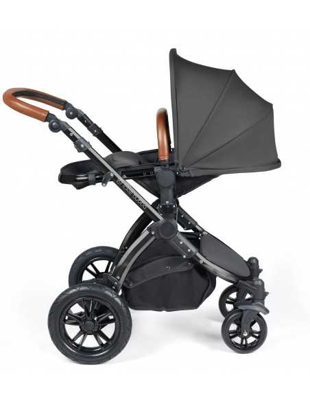 Ickle Bubba Stomp Luxe Black Frame 2in1 Travel System-Charcoal Grey/Tan Handle Ickle Bubba