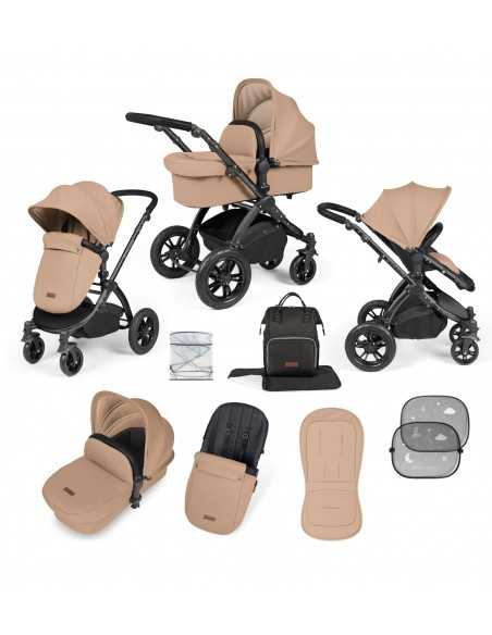 Ickle Bubba Stomp Luxe Black Frame 2in1 Travel System-Dessert/Black Handle Ickle Bubba