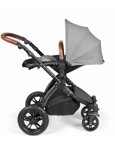 Ickle Bubba Stomp Luxe Black Frame 2in1 Travel System-Pearl Grey/Tan Handle Ickle Bubba