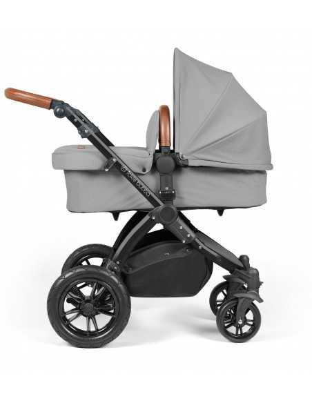 Ickle Bubba Stomp Luxe Black Frame 2in1 Travel System-Pearl Grey/Tan Handle Ickle Bubba