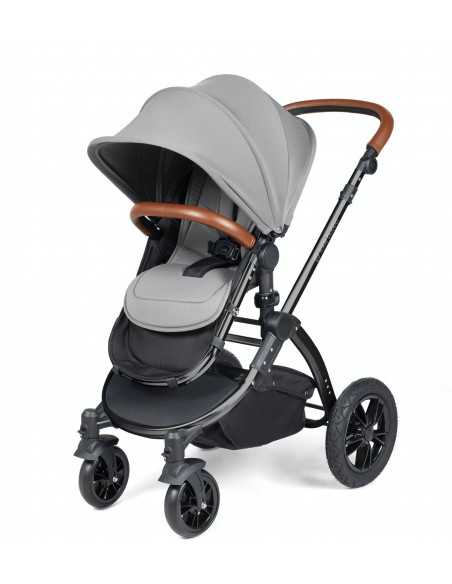 Ickle Bubba Stomp Luxe Black Frame 2in1 Travel System-Pearl Grey/Tan Handle Ickle Bubba