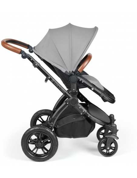 Ickle Bubba Stomp Luxe Black Frame 2in1 Travel System-Pearl Grey/Tan Handle Ickle Bubba