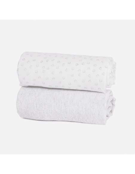 Tutti Bambini CoZee Fitted Sheets Pack Of 2-Grey/Cloud Tutti Bambini