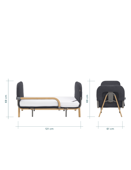 Tutti Bambini Cozee XL Junior Bed & Sofa Expansion Pack-Oak/Liquorice Tutti Bambini