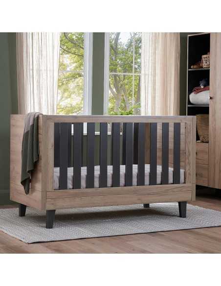 Tutti Bambini Como Cot Bed-Distressed Oak/Slate Grey Tutti Bambini