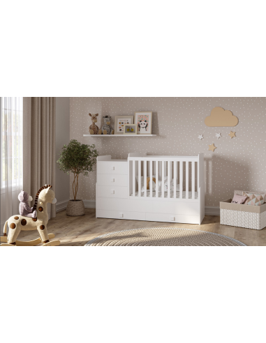 Kidsaw Kids 1200 Combi 4in1 Cotbed-White Kidsaw Kids 1200 Combi 4in1 Cotbed-White