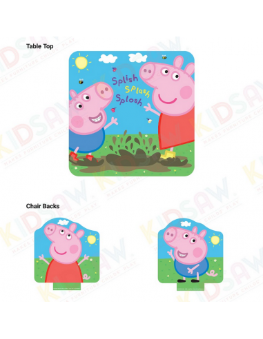 Kidsaw Kids Peppa Pig Table & Chairs Kidsaw Kids Peppa Pig Table & Chairs
