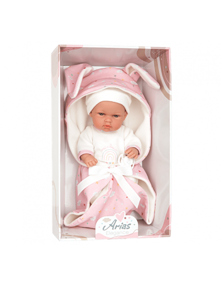 Arias 30cm Elegance Bunny Blanket and Dummy-Pink Roma